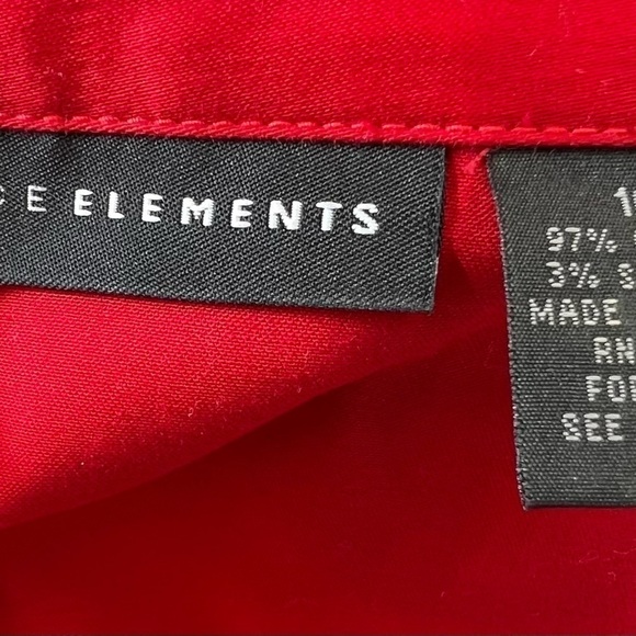 Grace Elements Women’s Crop Jacket Size 16 Red Short Sleeve Pleated Button Front - Picture 6 of 9